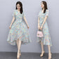 Chiffon Dress Feminine Temperament Elegant Waist Thin French Floral Long Skirt Can Be Belted Slimming Thin Ladies Chiffon Dress