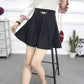 Female Simple High Waist Pleated Short Holiday Skirt Slim Elegant Solid Color Vacation A-line Miniskirt