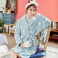 Solid Color Ladies Home Clothes Cashmere Warmth Pajamas Quick-drying Bathrobe Winter Homewear Robe Coat Long