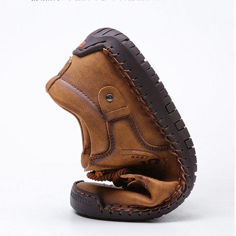 Leather Men Casual Shoes British Style Comfortable Men Breathable Walking Shoes Driving Leather Shoes