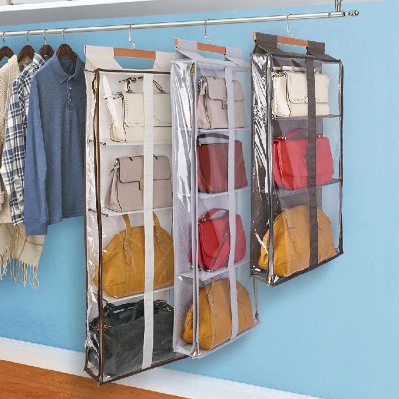 Fully-enclosed Door Bag Storage Hanging Bag Closet Side Bag Finishing Multi-layer Wall-mounted Dust-proof Fabric