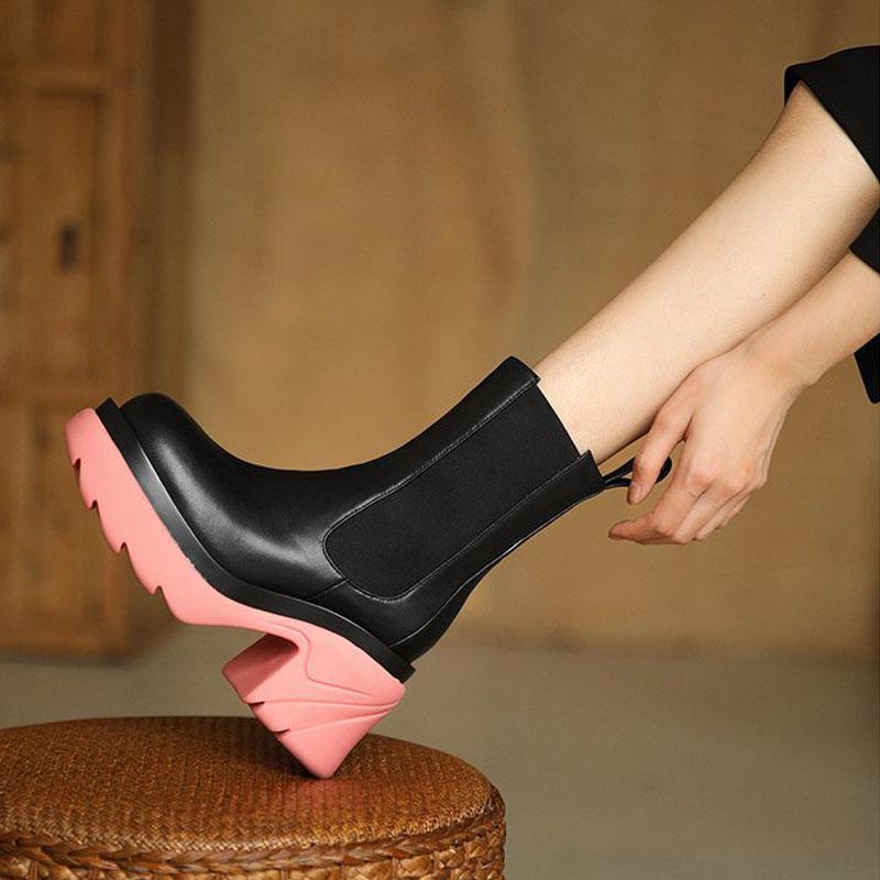 Martin Boots Women's Autumn 2021 Thinner Thick-soled British Style Soft Leather Tide Boots