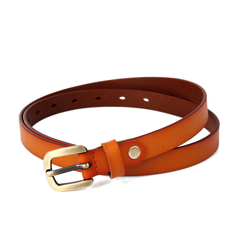 Women's Belt Thin Belt Square Pin Buckle Solid Color Simple