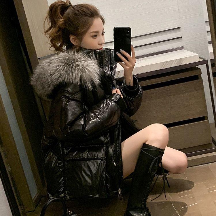 Winter Padded Down Coat Women's Short Bread Coat All-match Fur collar hood Cotton Coat