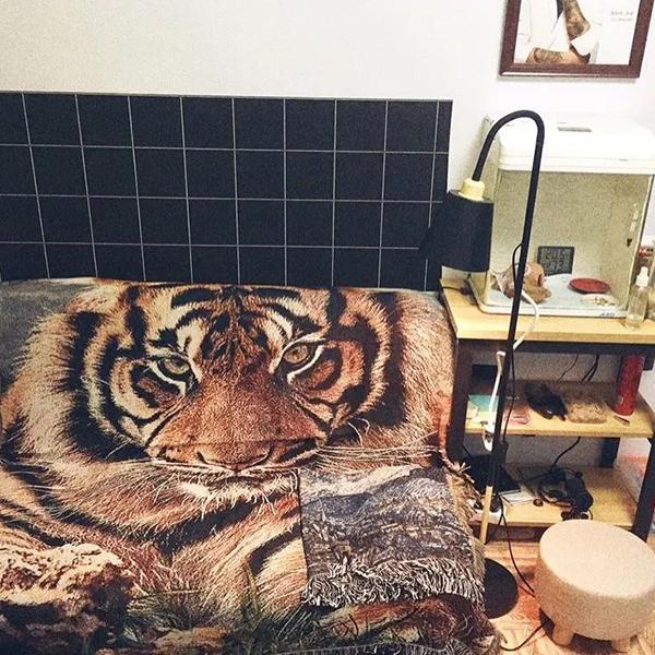 Simple Modern Tiger Pattern Knitted Sofa Cover Universal Sheet Tablecloth and Cover Cloth for Four Seasons Jacquard Weave Blanket