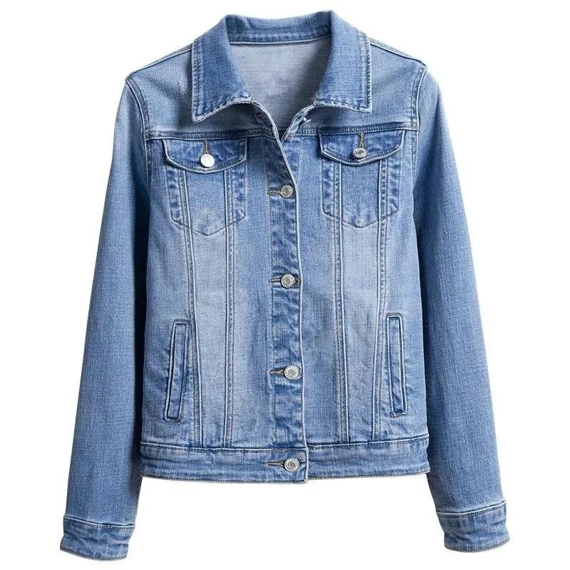 Denim Jacket Women's Autumn and Winter Slim Casual Jeans Jacket Student New Short Top Lapel Classic Denim Coat All Match Jacket