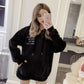 Hood Top Autumn Winter Sweatshirt Cotton Women's Sweatshirt Wild Large Size Long Sleeve Warm