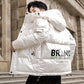 Winter Trend Hooded Cotton-padded Jacket Men's Cotton-padded Jacket Youth Shiny Surface Jacket Korean Style Slim Thick Warm Short Coat