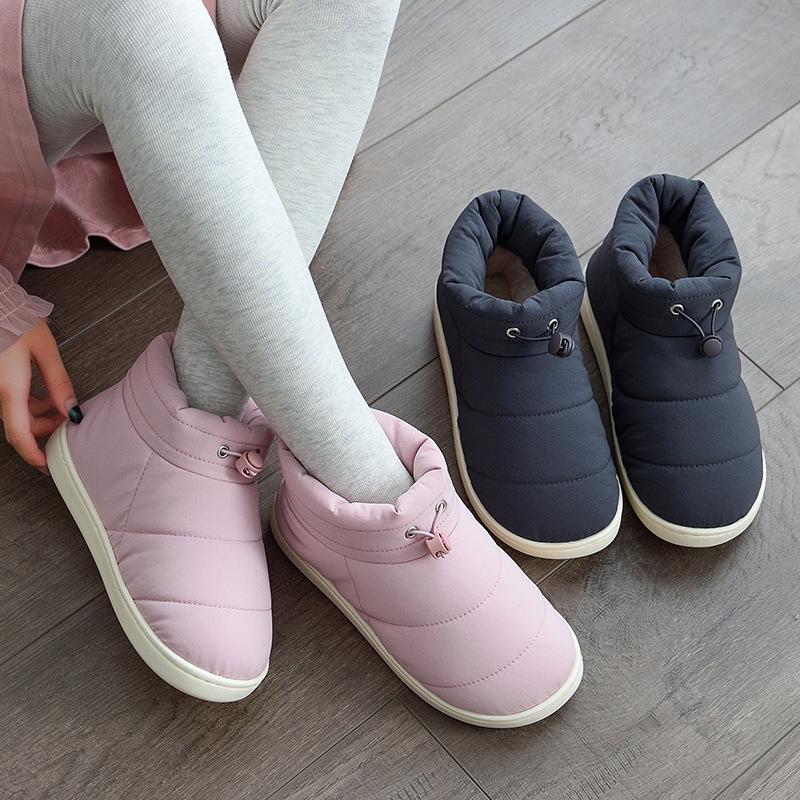 Couple's Cotton Shoes Down Shoes for Outside Home In Winter Lightweight Large Size Unisex Casual Shoes Plush Warm Ladies Boots Mother Shoes Snow Shoes