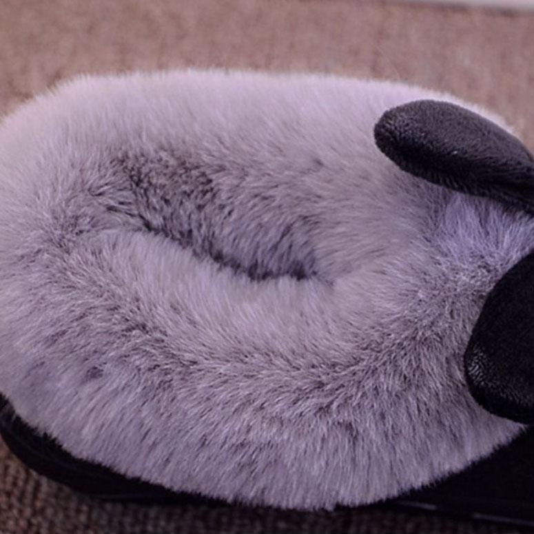 Women's Winter High-heeled Cotton Shoes Plus Size Thick Bottom Lovely Cartoon Indoor Anti-skid Warm Plush Shoes