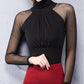 Women T-shirt Autumn Long Sleeve Tops Sexy Neck Vegan Clothes Elegant White Fall Tee Shirt Pullover
