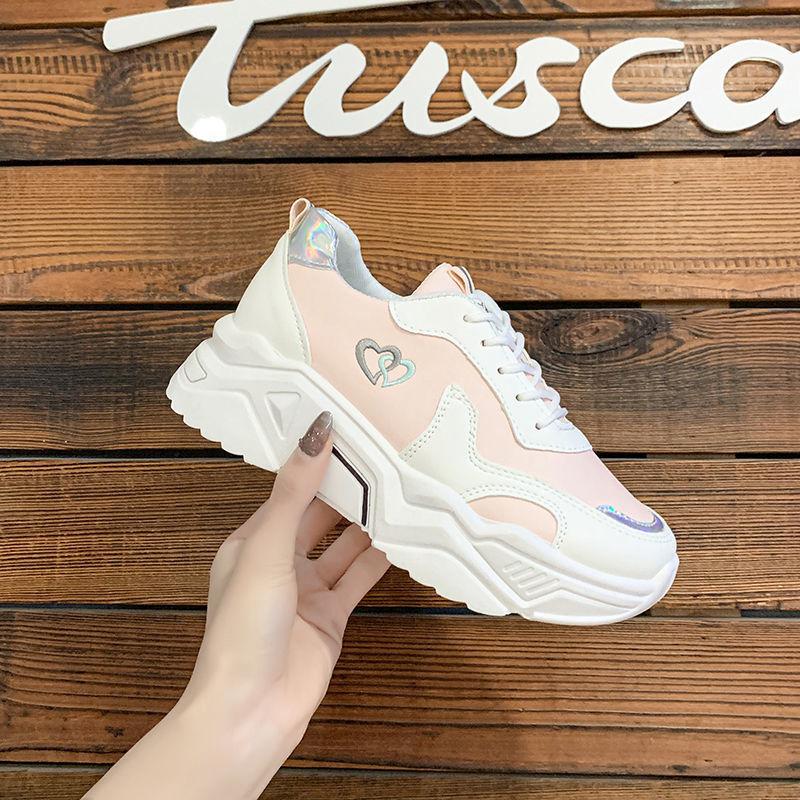 Thick-soled Heightened Comfortable Sneakers for Female Students Korean Version of All-match College Style Old Shoes