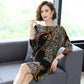 Leopard Knitted Dress Women Autumn Winter Boat Neck Long Sleeve Sweater Dress Slim Pullover Dress