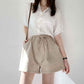 Sports Cotton and Linen Shorts Women's Summer High Waist Loose All-match Wide-leg Three-point Pants Outer Wear Casual Pants