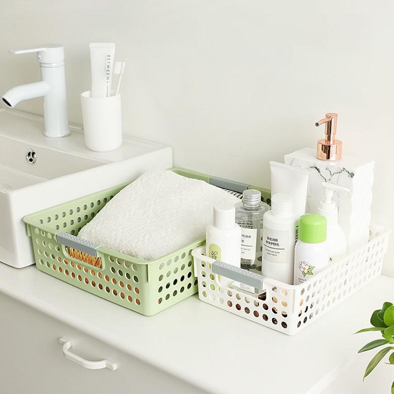 4PCS Desktop Plastic Storage Basket Kitchen Sundries Storage Box Toy Storage Box Home Storage Small Basket Bathroom Toiletries Storage Basket