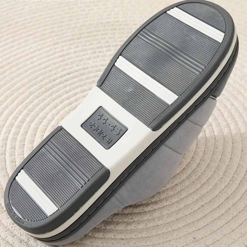 Household Cotton Slippers Men's Home Autumn and Winter Thick Bottom Non-slip Indoor Warm Plush Shoes