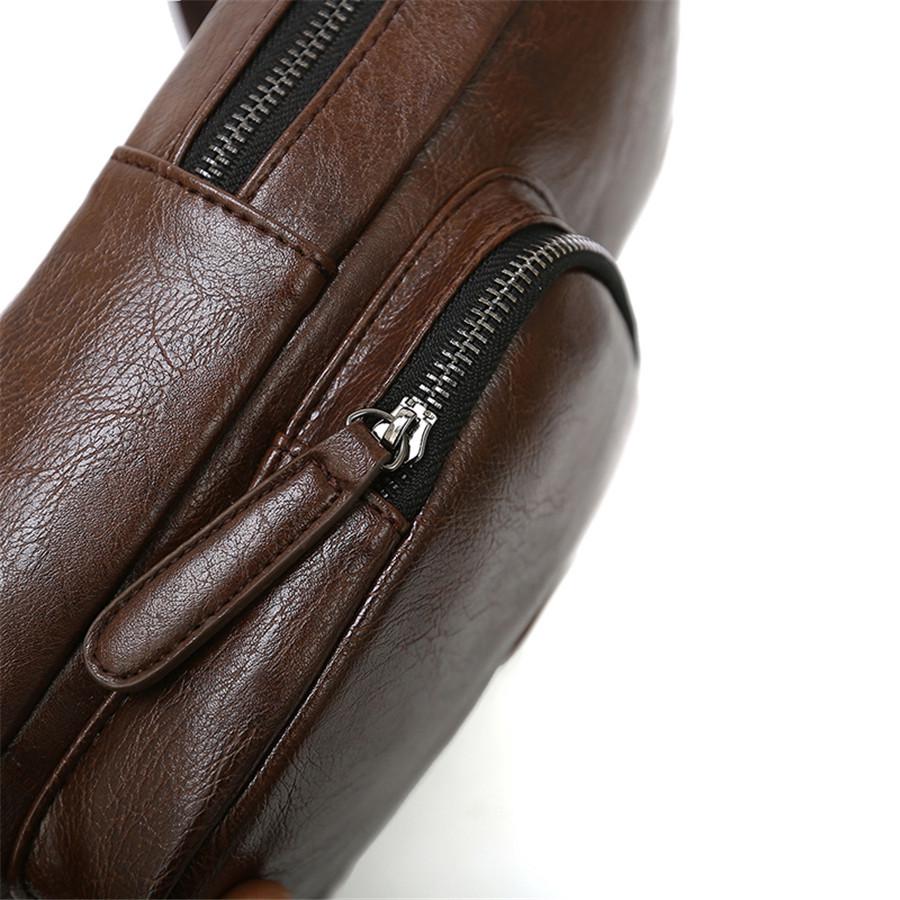Chest Bag Men Coffee Large Capacity with Headphone Hole Shoulder Bag Outdoor Sports Pockets