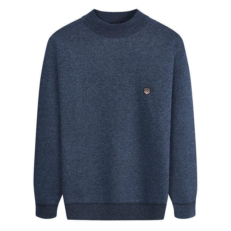Autumn and Winter Sweater Men's Round Neck Long-sleeved Sweater Full Body Plus Velvet Thick Plus Size Sweater