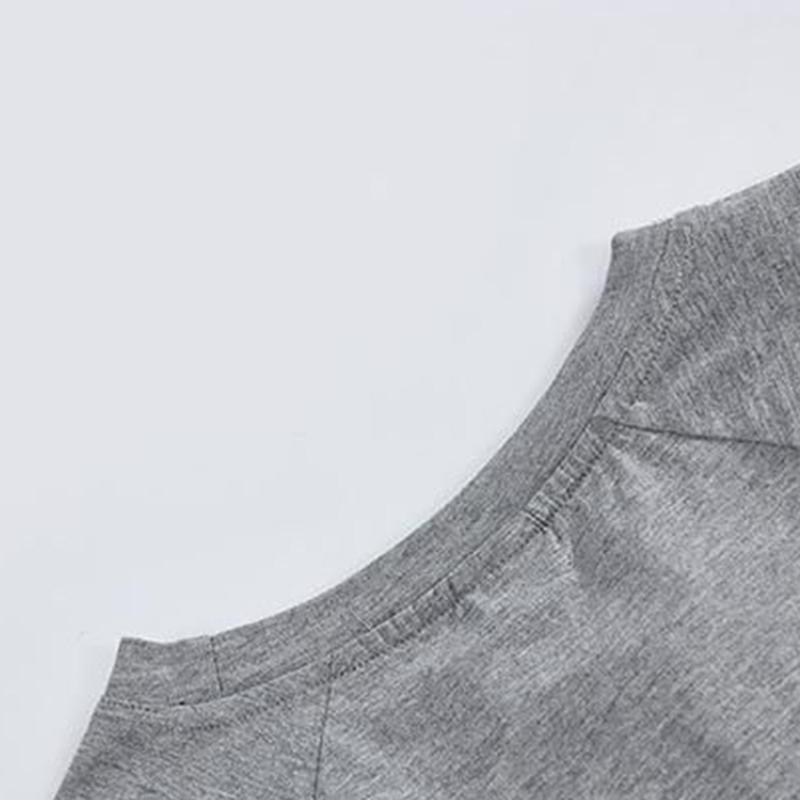 Gray Short-sleeved Irregular T-shirt Women's Short Umbilical Short Chic Top Two-piece Female Summer