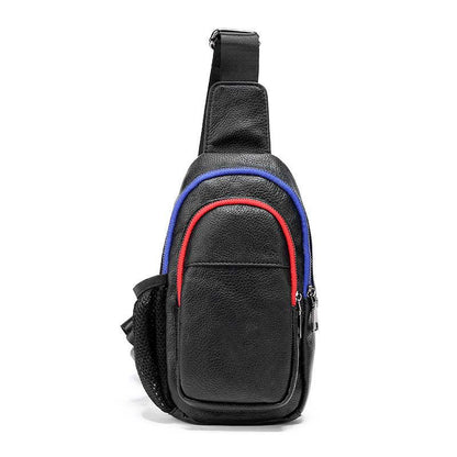 Colorblock Chest Bag Men Black Large Capacity Multi-pocket Crossbody Outdoor Sports Shoulder Bag