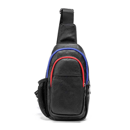 Colorblock Chest Bag Men Black Large Capacity Multi-pocket Crossbody Outdoor Sports Shoulder Bag