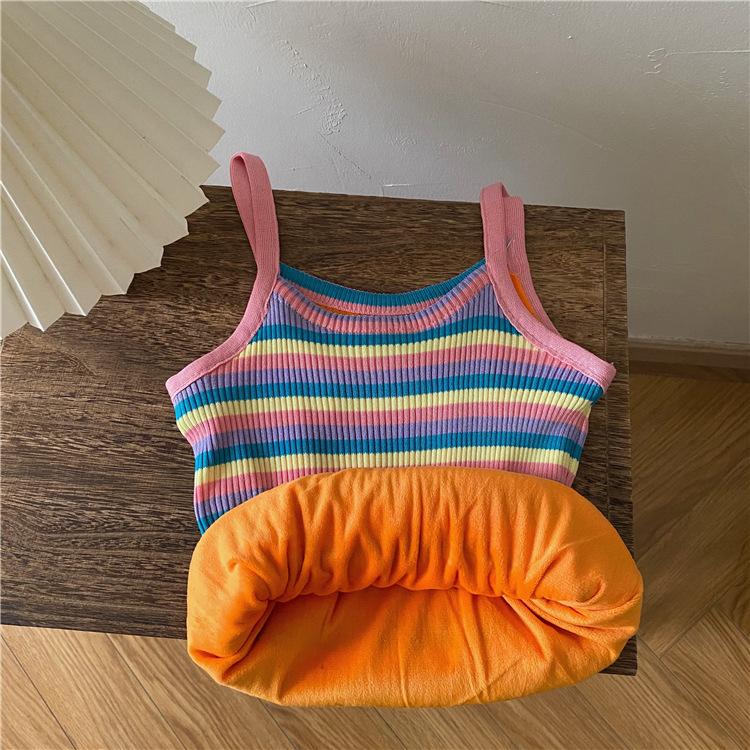 Thermal Wear Women Rainbow Winter Vest Velvet Warm Body Tank Tops Slim Square Neck Slim Inner Wear Sexy Clothing Thermals