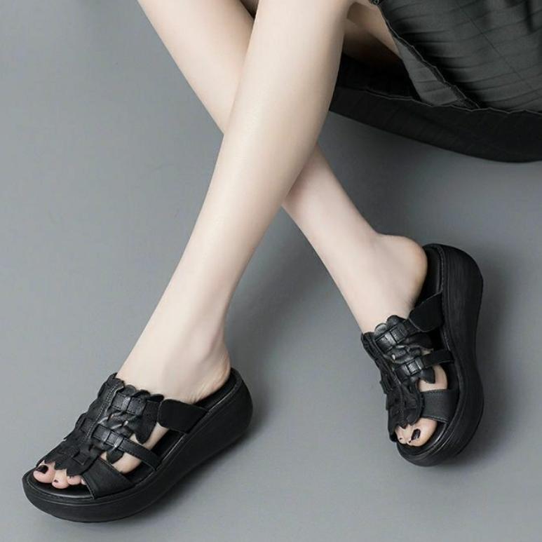 Summer Women's Sandals New Hollow Roman Sandals and Slippers Non-slip