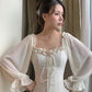 Spring and Autumn European and American Style Ladies Dress Palace Retro Slim Slim Dress Long Sleeve Temperament Skirt