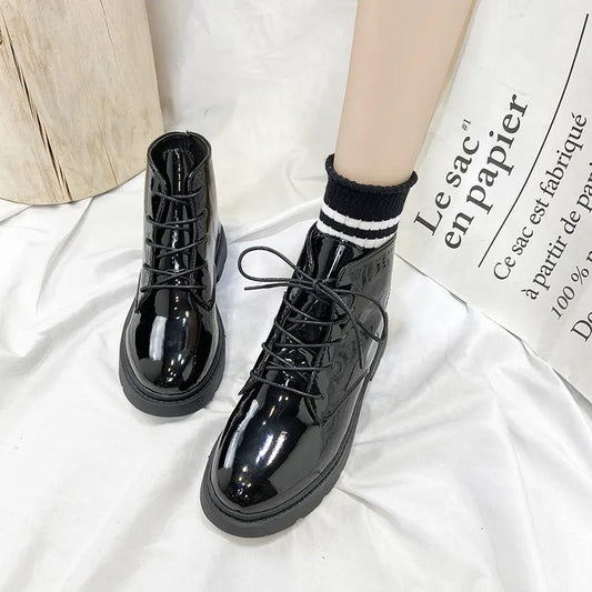 Winter Cotton Shoes All-match Ins Martin Boots Women's British Style Short Boots Small Leather Shoes