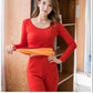 Plus Fat Plus Size Women's Thermal Underwear Plus Velvet Padded Suits Warm Clothes Tight-fitting Autumn Clothes Long Trousers Winter Wear