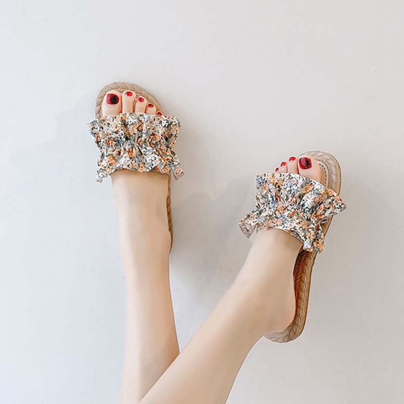 Flower Fairy Sandals and Slippers for Women's Outer Wear Summer Fashion All-match Beach Shoes