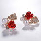 Ear Clip Temperament Exquisite Fashion Rhinestone Pearl Rose Butterfly Bride Earrings Earrings
