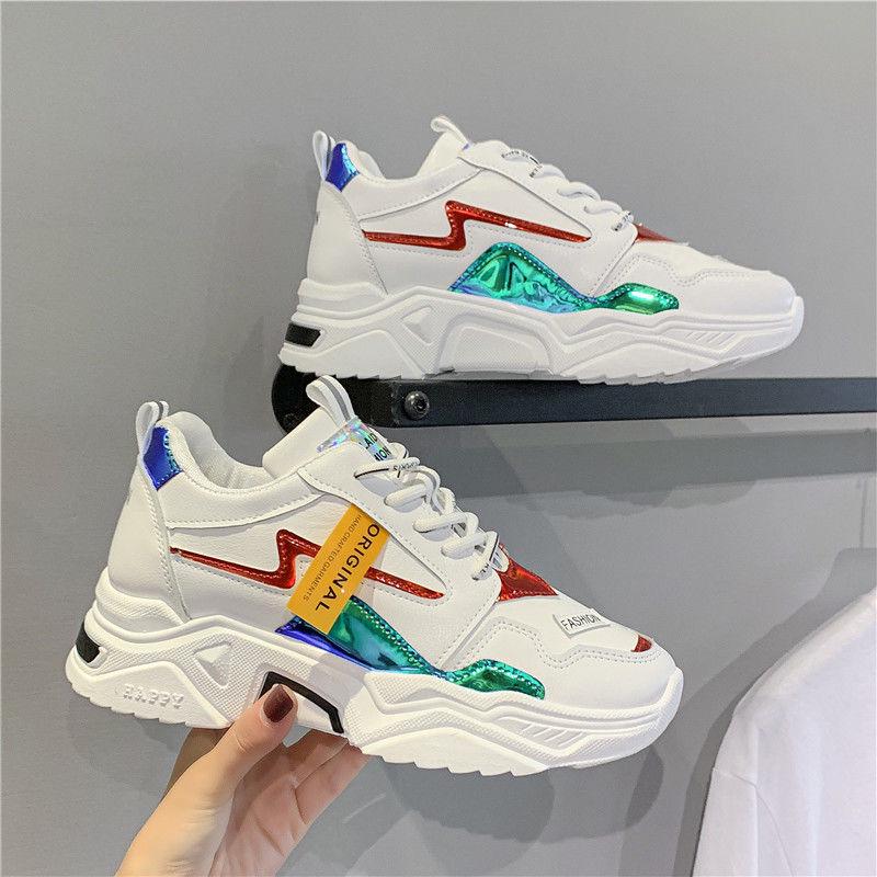 Women Shoes White Women Vulcanize Shoes Platform Chunky Sneakers Casual Dad Shoes Basket Femme
