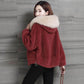 Fur Coat Women's Faux Sheep Shearing Hooded Women's Short Autumn and Winter Models of Fleece Fleece Coat