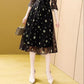 M-XXXXL Chiffon Floral Dress Summer V-neck 3/4 Sleeves Mid-calf Daily Wear Office Dating Party Lightweight and Breathable A-line Dress