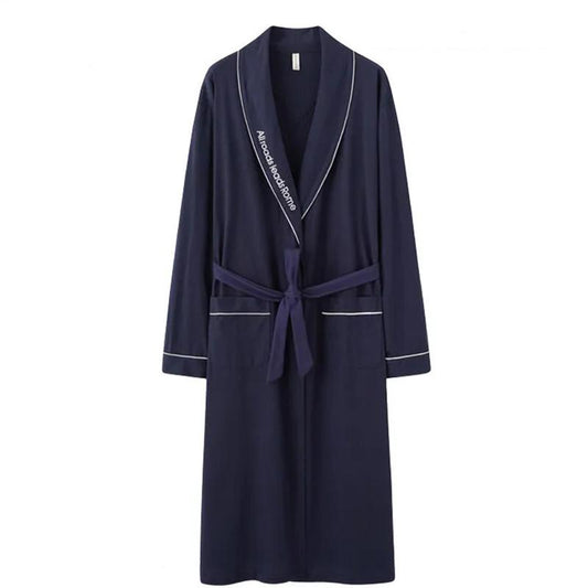 Antarctic Pajamas Men's Cotton Bathrobe Spring and Autumn Long Section Cotton Thin Section Dressing Gown Pajamas Men's Japanese Summer Bathrobe Men