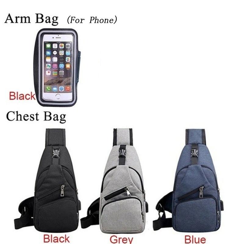 Large Capacity Bag Casual Outdoor Travel USB Charging Port Sling Bag Chest Bag for Men Crossbody Bag