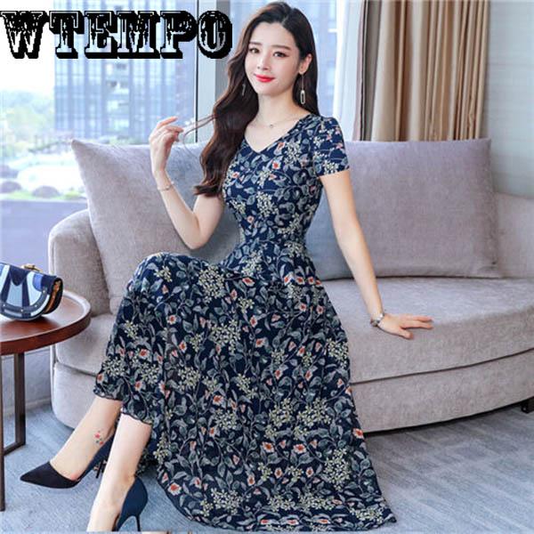 Dress Spring and Summer Large Size Waist Slimming Long Section Fashion Women's Printed Skirt
