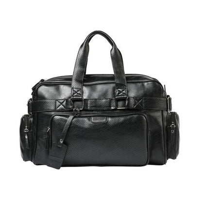 Short-distance Travel Bag Men Leather Black Waterproof Large-capacity Handbag Fitness Shoulder Bag