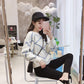 Autumn and Winter Imitation Mink Velvet Loose Sweater Plaid Pattern Knitted Top Fashion Casual Women Sweater