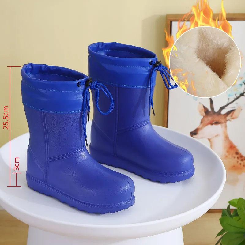 Winter Warm Outdoor Waterproof Snow Boots Women's Boots Non-slip Flat-bottomed Tube Thickened Plus Velvet Cotton Shoes Cotton Boots