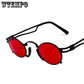 WTEMPO Small Frame Steampunk Sunglasses Women Men Brand Designer Metal Oval Sunglasses For Unisex Vi