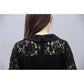 Women's Sexy Lace Dress Suit Collar V Neck Belt Ruffle Embroidered Lace Skirt Stitching Full Hip Dresses Elegant Black Bottoming Shirt Slim Fit Suit
