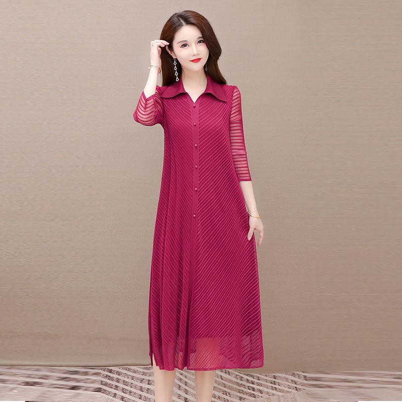 Summer Fashion Blue Plus Size Dress Vintage Print Mulberry Silk Midi Dress Elegant Women Bodycon Party Vestidos
