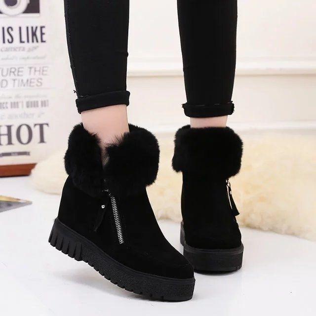 Pair of Boots Thick Plush Winter Women Snow Boots Winter Fashion Short Boots Martin Boots