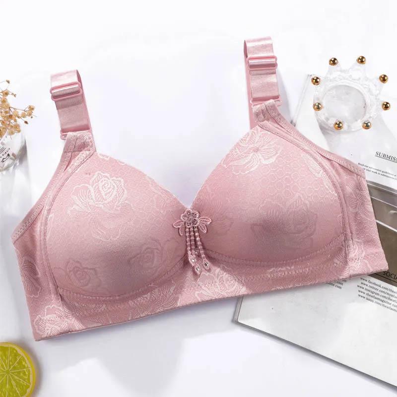 Women Large Size Thin Section Breathable Gathering No Steel Ring No Restraint Comfortable Bra Anti-sagging Breast Bra