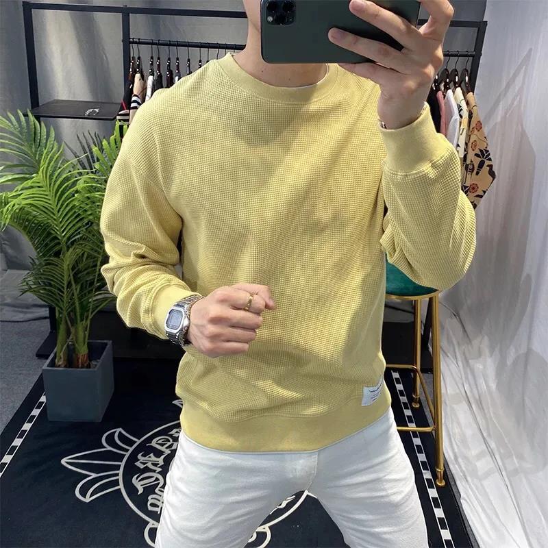 Men's Winter Plus Velvet Thickening Men's Long-sleeved Round Neck Simple Trendy Top Clothes Sweater