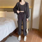 3PCS Women's Spring and Autumn Casual Suit Korean Loose Sports Suit Ladies Vest + Hooded Cardigan + Jogging Pants Fitness Three-piece Suit