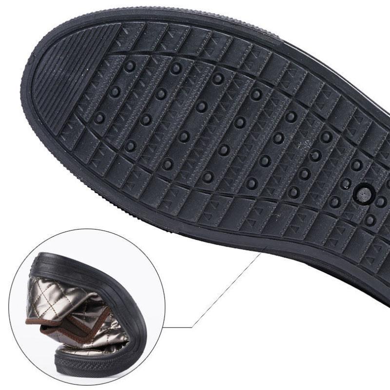 Winter Plus Velvet Keep Warm Ladies Cotton Shoes Flat Non-slip and Waterproof Leather Shoes