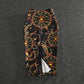 European Women Autumn Print Pencil Skirt High Stretch  Midi Slipt Hip Skirt Female